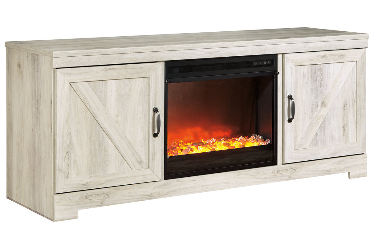 Bellaby Whitewash 63" TV Stand with Fireplace from Ashley - Luna Furniture