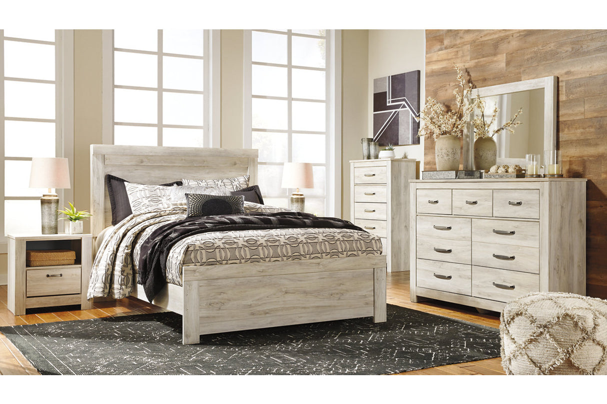 Bellaby Whitewash Queen Panel Bed from Ashley - Luna Furniture