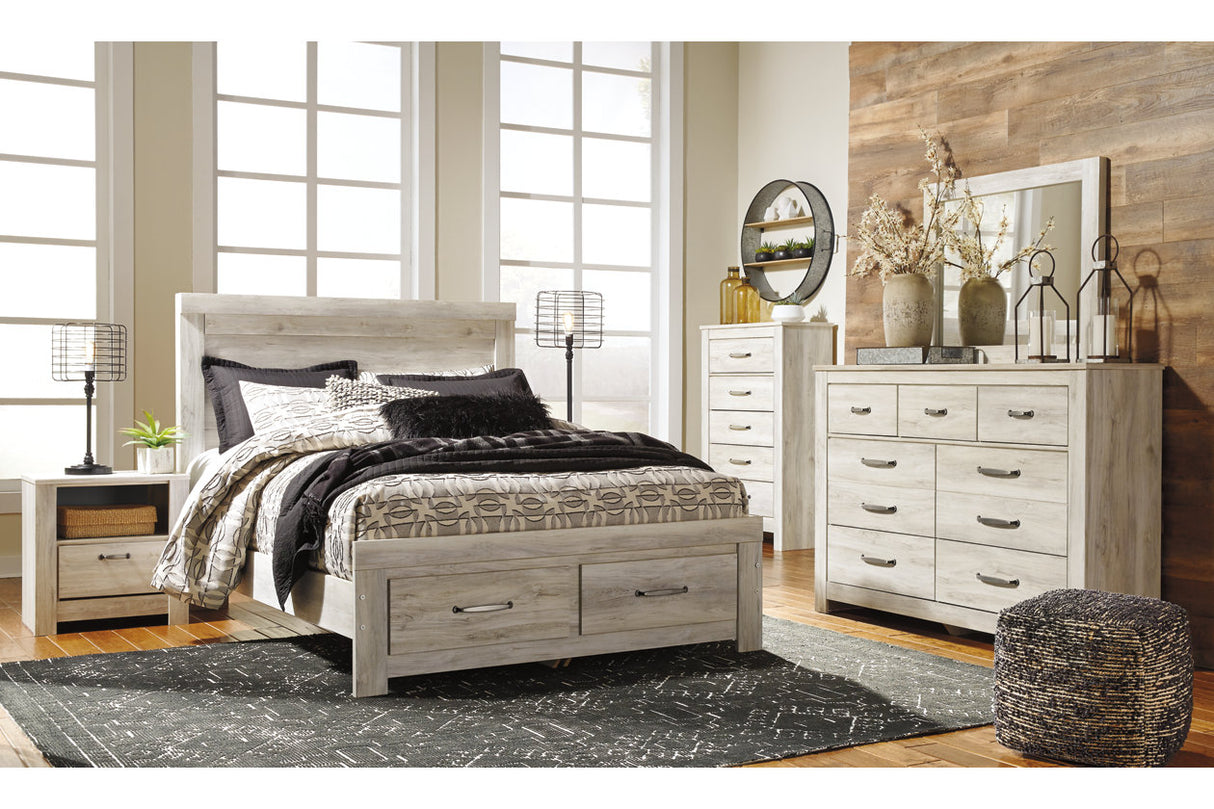 Bellaby Whitewash Queen Storage Platform Bed from Ashley - Luna Furniture