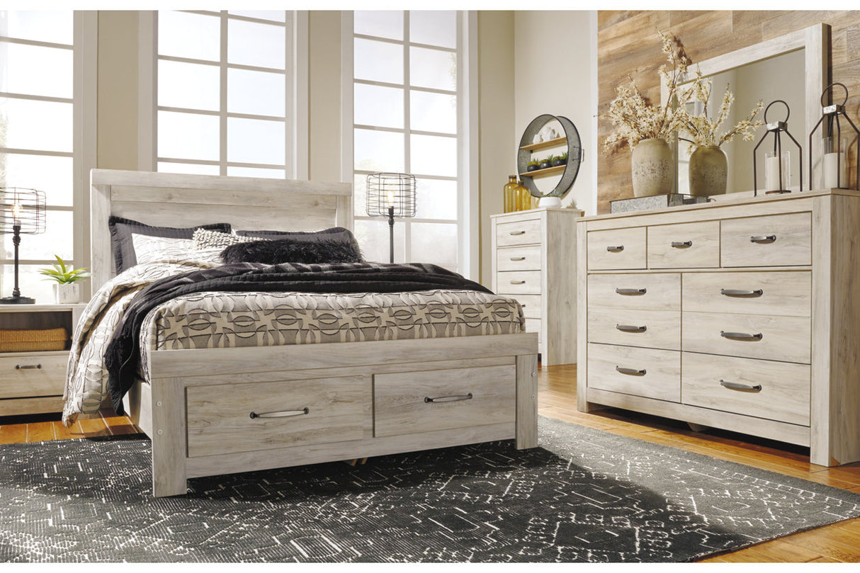 Bellaby Whitewash Queen Storage Platform Bed from Ashley - Luna Furniture