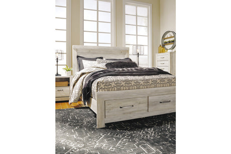 Bellaby Whitewash Queen Storage Platform Bed from Ashley - Luna Furniture