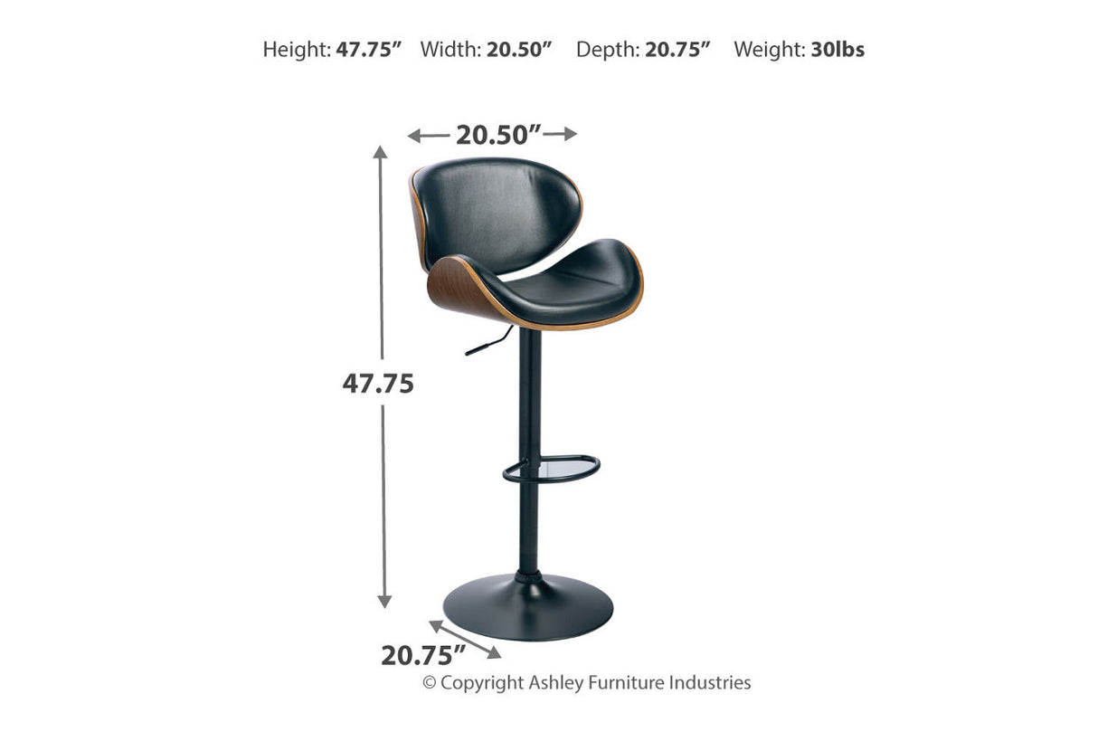 Bellatier Brown Adjustable Height Barstool from Ashley - Luna Furniture
