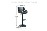 Bellatier Brown Adjustable Height Barstool from Ashley - Luna Furniture