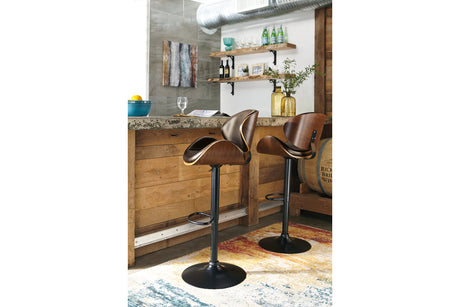 Bellatier Brown Adjustable Height Barstool from Ashley - Luna Furniture