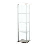 Bellatrix Cappuccino and Clear Rectangular 4-Shelf Curio Cabinet from Coaster - Luna Furniture