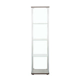 Bellatrix Cappuccino and Clear Rectangular 4-Shelf Curio Cabinet from Coaster - Luna Furniture