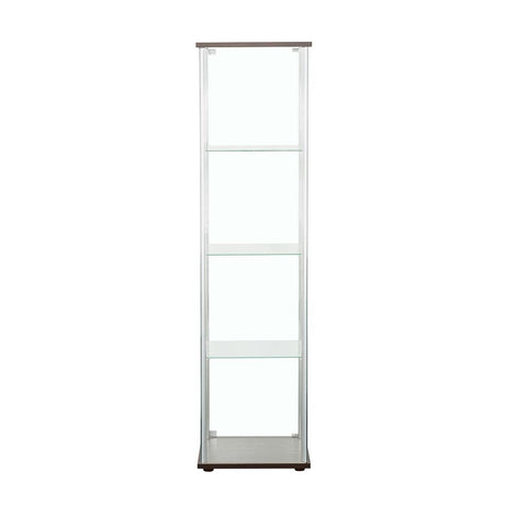 Bellatrix Cappuccino and Clear Rectangular 4-Shelf Curio Cabinet from Coaster - Luna Furniture