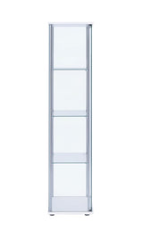 Bellatrix White and Clear Rectangular 4-Shelf Curio Cabinet from Coaster - Luna Furniture