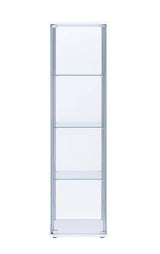 Bellatrix White and Clear Rectangular 4-Shelf Curio Cabinet from Coaster - Luna Furniture