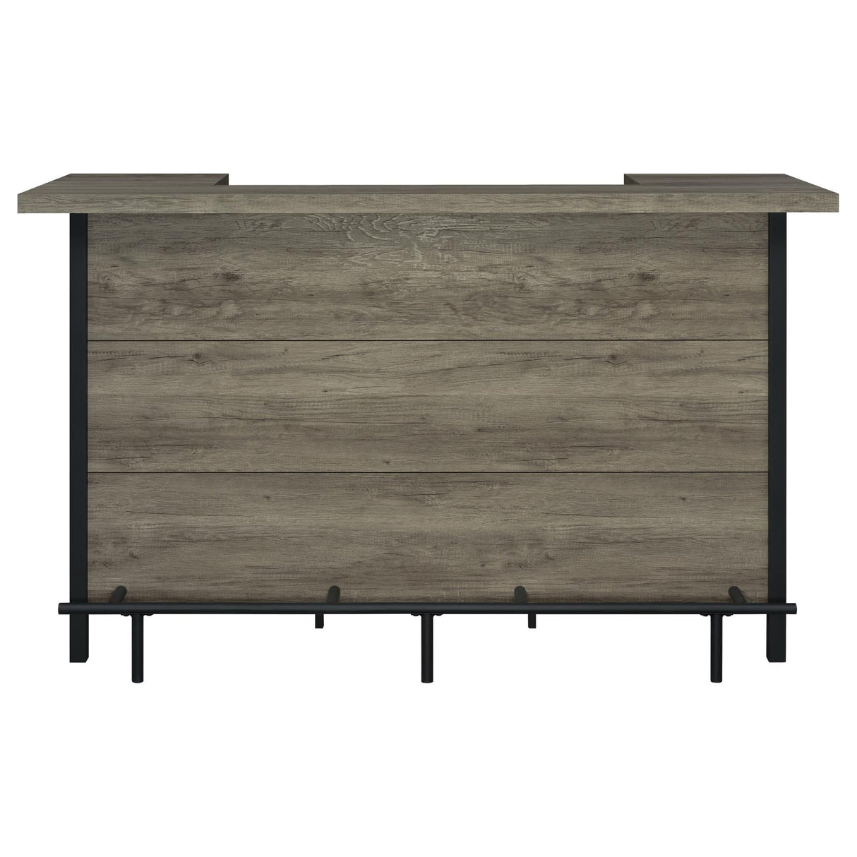 Bellemore Gray Driftwood and Black Bar Unit with Footrest from Coaster - Luna Furniture