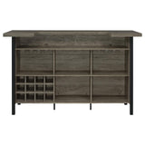 Bellemore Gray Driftwood and Black Bar Unit with Footrest from Coaster - Luna Furniture