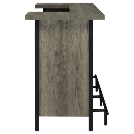 Bellemore Gray Driftwood and Black Bar Unit with Footrest from Coaster - Luna Furniture