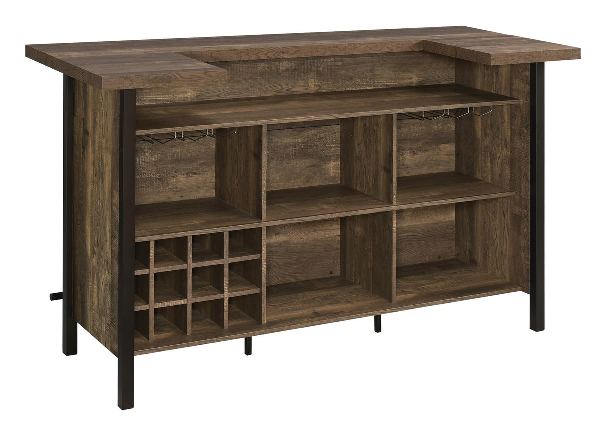 Bellemore Rustic Oak Rectangular Storage Bar Unit from Coaster - Luna Furniture