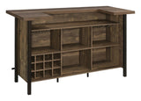 Bellemore Rustic Oak Rectangular Storage Bar Unit from Coaster - Luna Furniture
