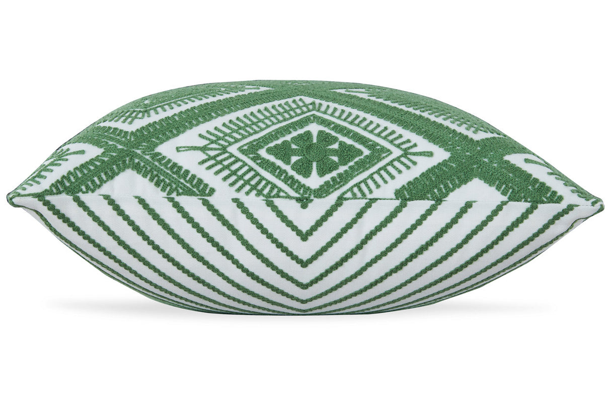Bellvale Green/White Pillow from Ashley - Luna Furniture
