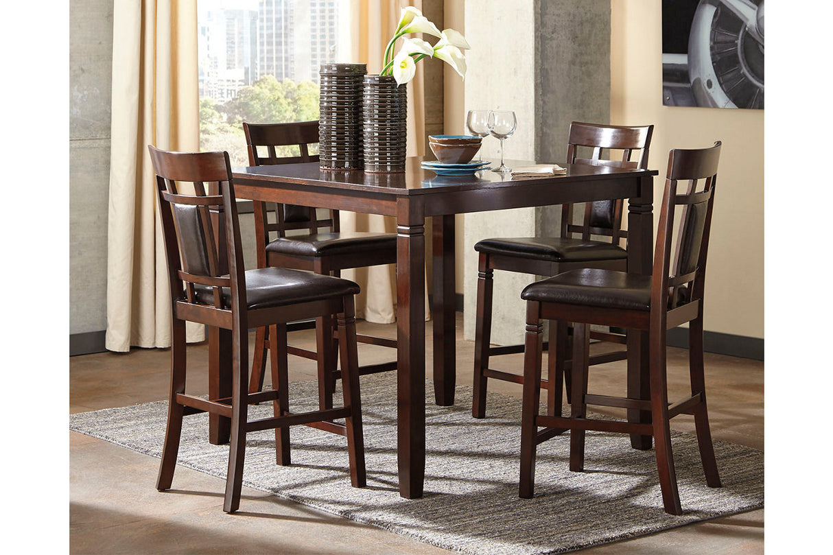 Bennox Brown 5-Piece Counter Height Set from Ashley Furniture - Luna Furniture