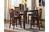 Bennox Brown 5-Piece Counter Height Set from Ashley Furniture - Luna Furniture