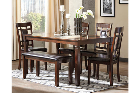 Bennox Brown Dining Table and Chairs with Bench from Ashley - Luna Furniture