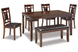 Bennox Brown Dining Table and Chairs with Bench from Ashley - Luna Furniture
