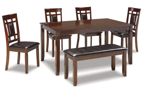 Bennox Brown Dining Table and Chairs with Bench from Ashley - Luna Furniture