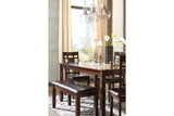 Bennox Brown Dining Table and Chairs with Bench from Ashley - Luna Furniture