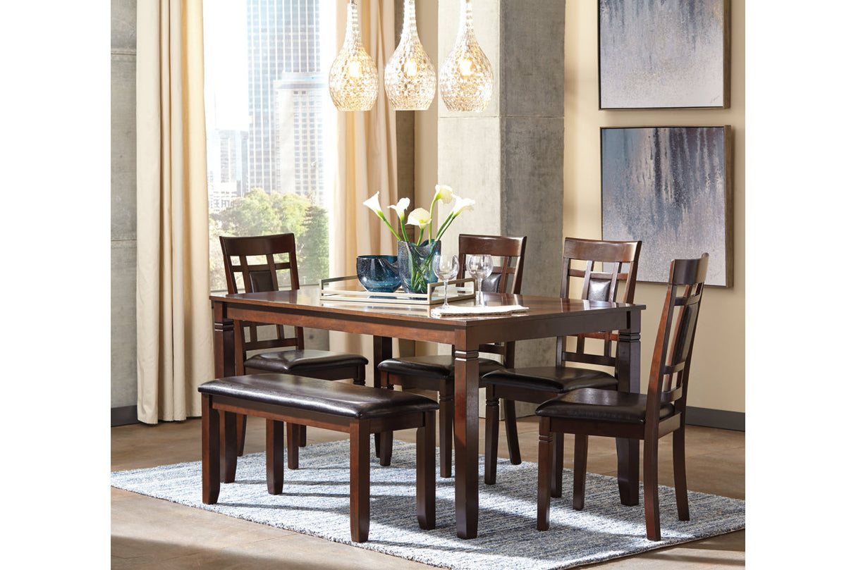 Bennox Brown Dining Table and Chairs with Bench from Ashley - Luna Furniture