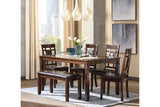 Bennox Brown Dining Table and Chairs with Bench from Ashley - Luna Furniture