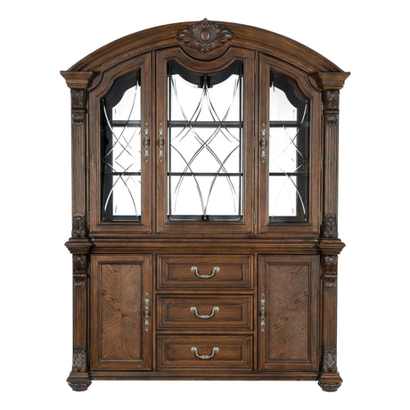 Bergen Dark Oak China Cabinet (Buffet & Hutch) from Homelegance - Luna Furniture