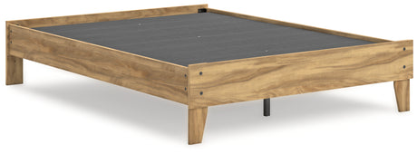 Bermacy Light Brown Full Platform Base Bed from Ashley - Luna Furniture