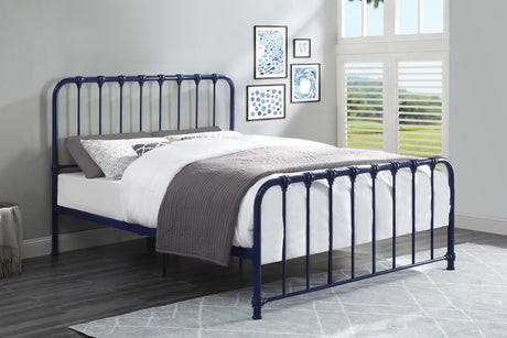 Bethany Blue Full Metal Platform Bed from Homelegance - Luna Furniture
