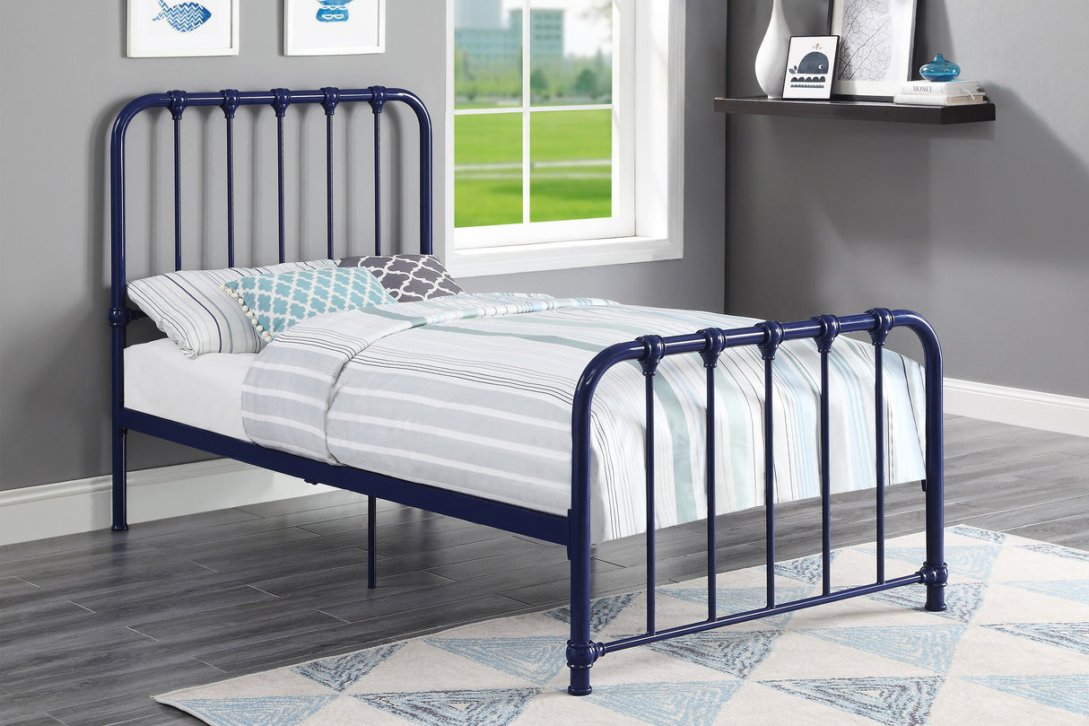 Bethany Blue Twin Metal Platform Bed from Homelegance - Luna Furniture