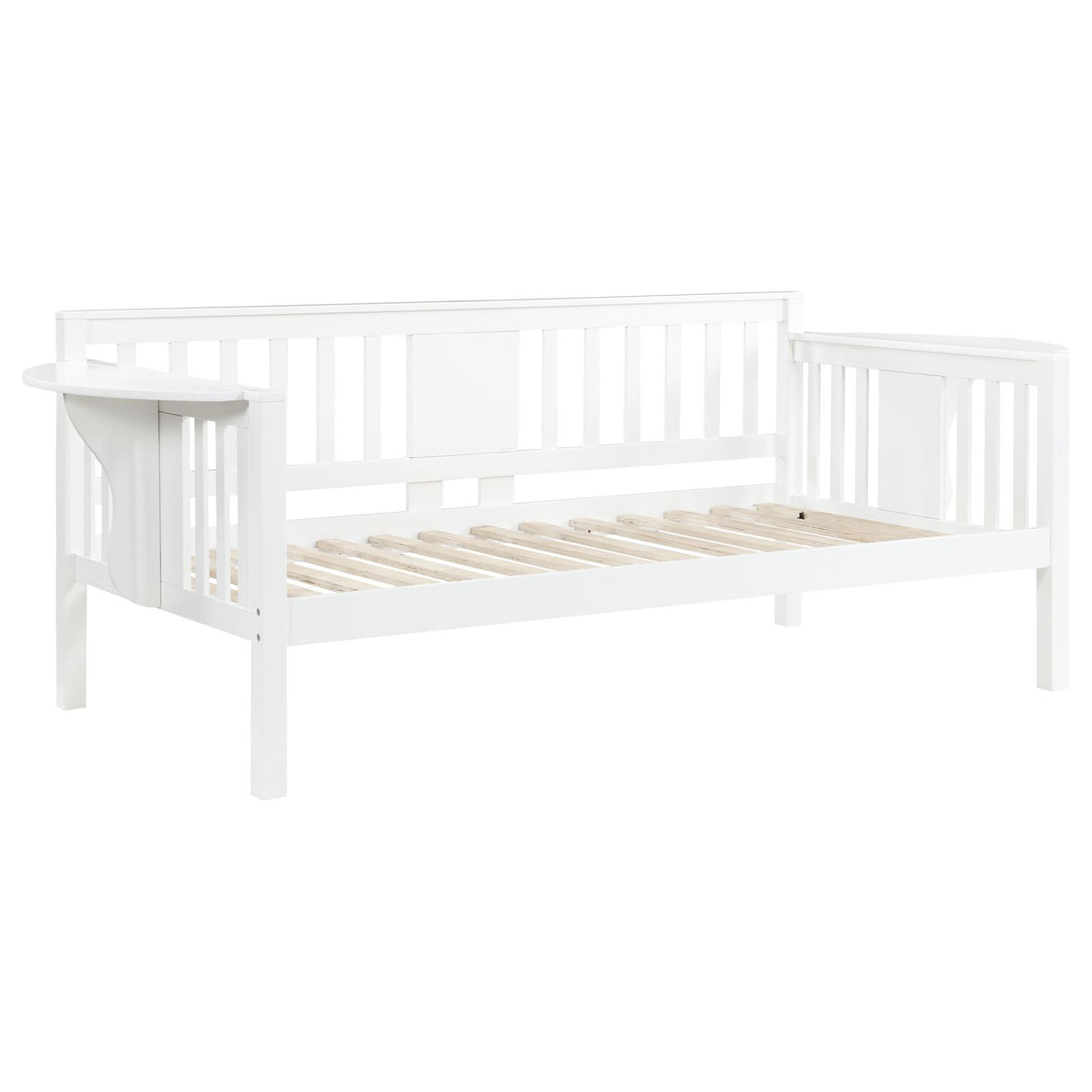 Bethany White Wood Twin Daybed with Drop-down Tables from Coaster - Luna Furniture