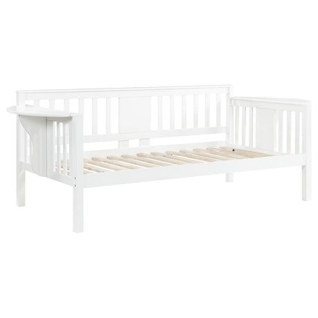 Bethany White Wood Twin Daybed with Drop-down Tables from Coaster - Luna Furniture