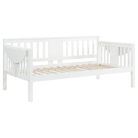 Bethany White Wood Twin Daybed with Drop-down Tables from Coaster - Luna Furniture