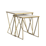 Bette White and Gold 2-Piece Nesting Table Set from Coaster - Luna Furniture