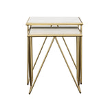 Bette White and Gold 2-Piece Nesting Table Set from Coaster - Luna Furniture