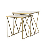 Bette White and Gold 2-Piece Nesting Table Set from Coaster - Luna Furniture