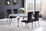 Betty Black and Chrome Upholstered Side Chairs, Set of 4 from Coaster - Luna Furniture