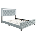 Betty Ice Blue LED Full Upholstered Platform Bed from Happy Homes - Luna Furniture