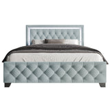Betty Ice Blue LED Full Upholstered Platform Bed from Happy Homes - Luna Furniture