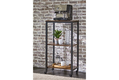 Bevinfield Brown/Black Bar Cart from Ashley - Luna Furniture