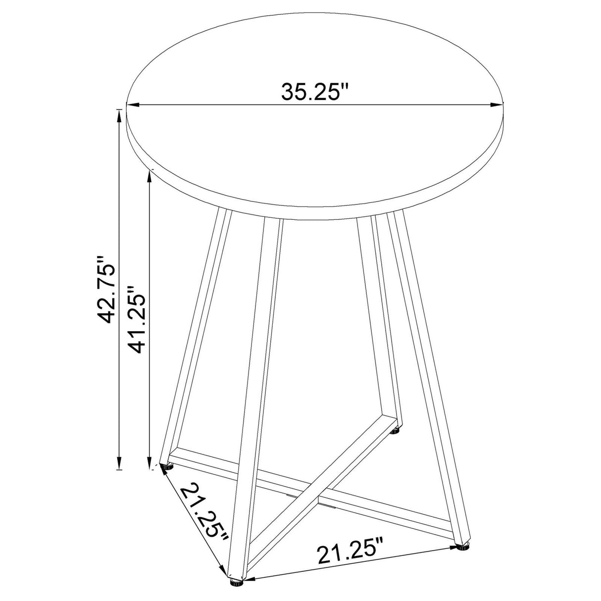 Bexter White and Chrome Faux Marble Round Top Bar Table from Coaster - Luna Furniture