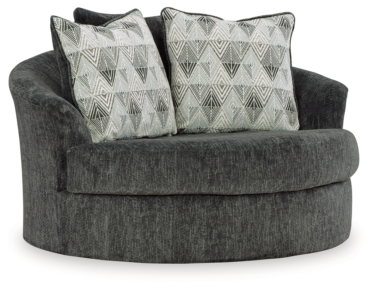 Biddeford Ebony Oversized Swivel Accent Chair from Ashley - Luna Furniture