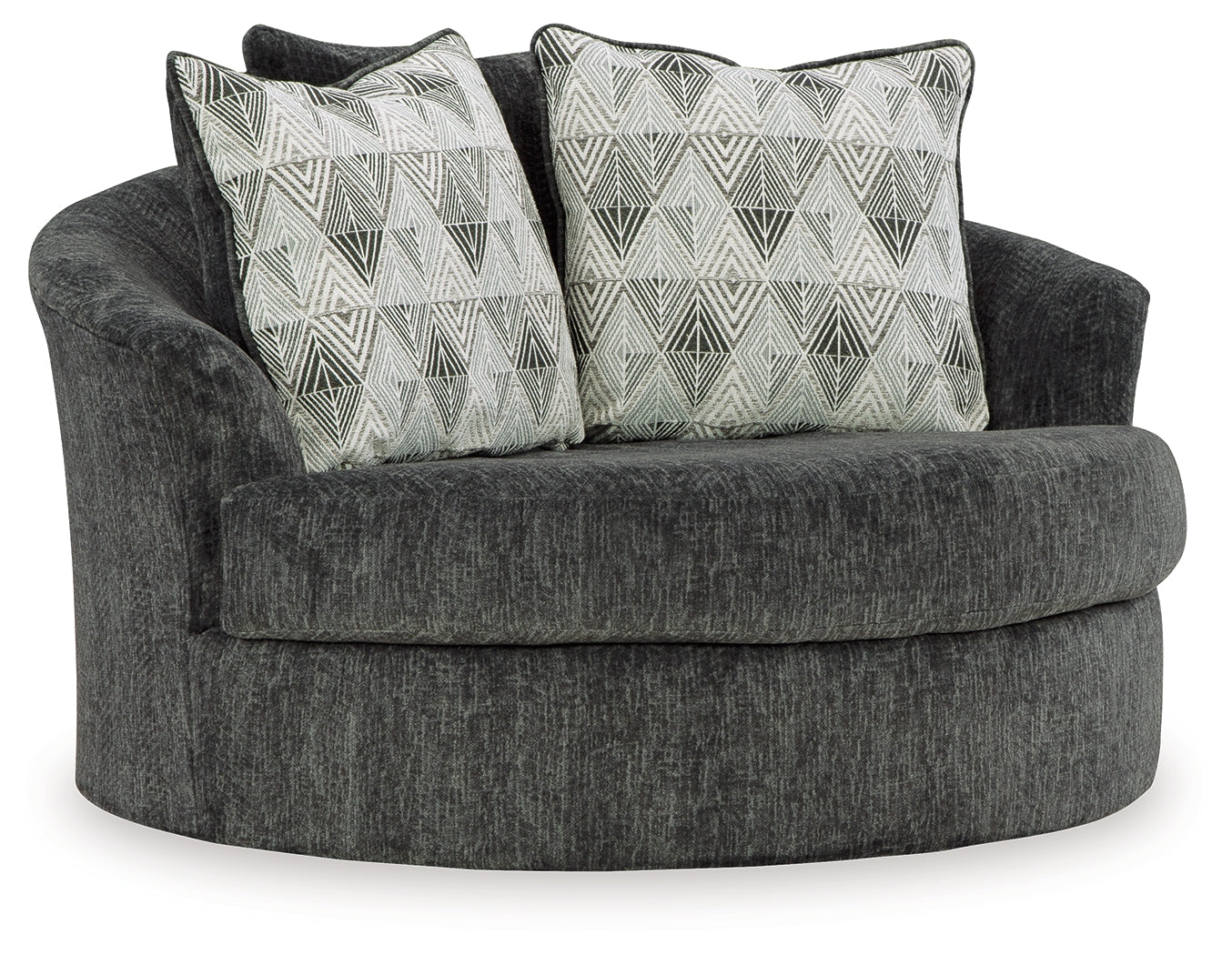 Biddeford Ebony Oversized Swivel Accent Chair from Ashley - Luna Furniture