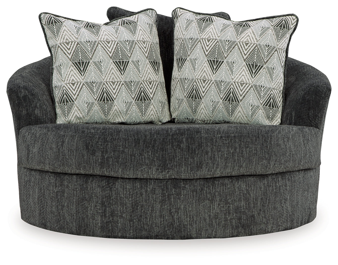 Biddeford Ebony Oversized Swivel Accent Chair from Ashley - Luna Furniture