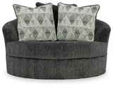 Biddeford Ebony Oversized Swivel Accent Chair from Ashley - Luna Furniture