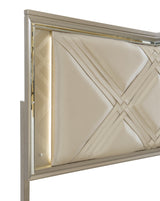 Bijou Champagne King LED Upholstered Storage Platform Bed from Homelegance - Luna Furniture