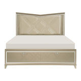 Bijou Champagne King LED Upholstered Storage Platform Bed from Homelegance - Luna Furniture