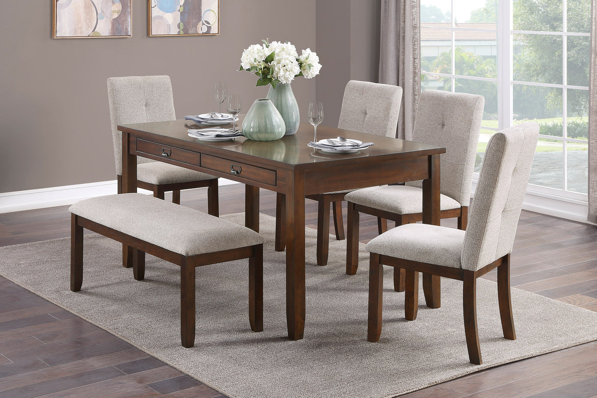 Binghampton Cherry/Moonstone 60" Dining Set from Homelegance - Luna Furniture