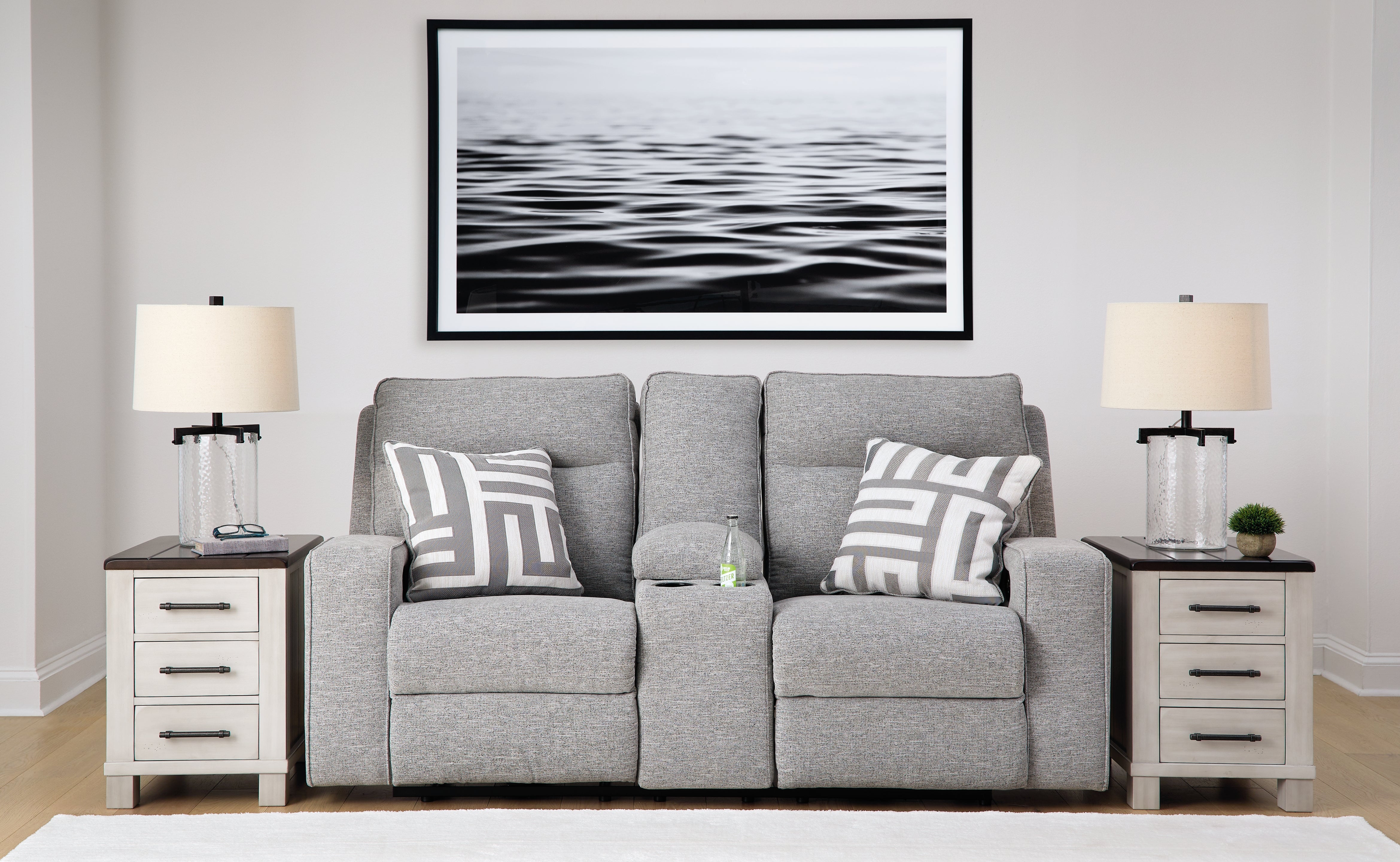 Biscoe Pewter Power Reclining Loveseat - Luna Furniture